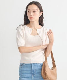 earth music&ecology ビット付きニットプルオーバー