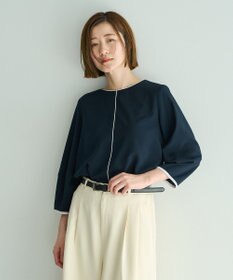 YECCA VECCA 配色パイピングブラウス
