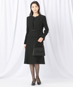 自由区 FORMAL 【ウォッシャブル対応】ドビーボーダーリボン ジャケット+ワンピース