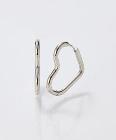 Phoebe 【金属アレルギー対応】グロウハートフープワンタッチピアス　シルバー/ステンレス