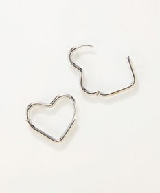 Phoebe 【金属アレルギー対応】グロウハートフープワンタッチピアス　シルバー/ステンレス