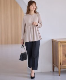 ANY SIS 【洗える】サイドバックルタックテーパード パンツ