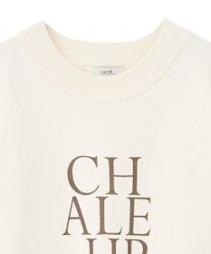 earth music&ecology 【洗濯機洗い可】スウェットライクロゴニットプルオーバー