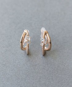 Phoebe 〈痛くないシリーズ/アレルギー対応〉シャイニーダブルフープライトフィットイヤリング　シャンパン