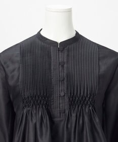 23区 L 【R(アール)】スモッキングタックオーガンザ ピンタック ブラウス