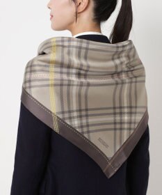 MOONBAT MACKINTOSH PHILOSOPHY(マッキントッシュ フィロソフィー）シルクスカーフ チェック 88×88㎝ 日本製