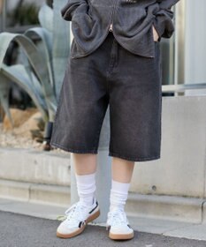 WEGO 【ユニセックス着用ITEM/SMLサイズ展開】スーパーバギーデニムショーツ