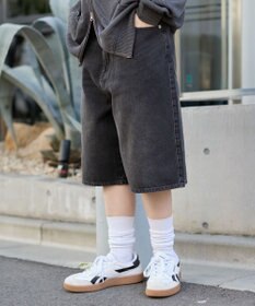 WEGO 【ユニセックス着用ITEM/SMLサイズ展開】スーパーバギーデニムショーツ