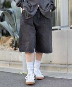 WEGO 【ユニセックス着用ITEM/SMLサイズ展開】スーパーバギーデニムショーツ