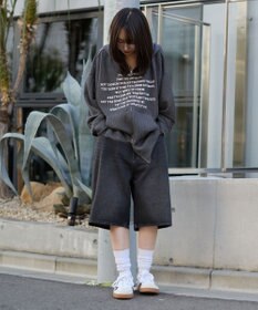 WEGO 【ユニセックス着用ITEM/SMLサイズ展開】スーパーバギーデニムショーツ