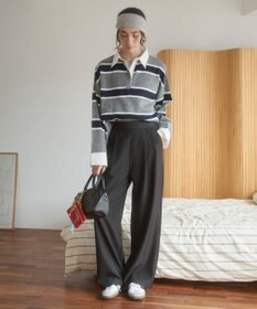 WEGO 【ANGIE VINTAGE】シャツ襟 ドッキング　フェイクレイヤード ニット トップス