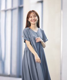 Tiaclasse L 【洗える】サイドギャザーワンピース