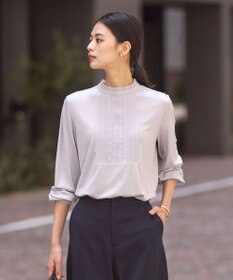 J.PRESS LADIES ウォッシャブルウール フリルネック カットソー