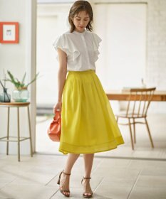 組曲 【UVケア】プレーティング天竺 パールボタンブラウス