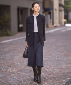 J.PRESS LADIES ウォッシャブルウール フリルネック カットソー