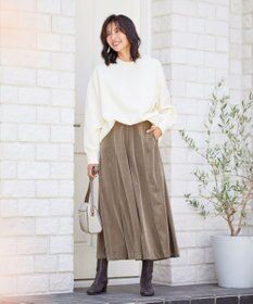 ANY 【洗濯機可】エステルベロア ガウチョパンツ