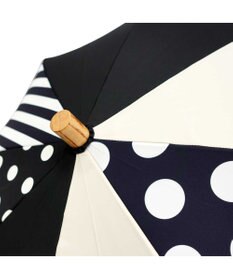 +RING 【UVカット95%以上】【UPF50＋】プラスリング レディース向け 晴雨兼用（長ショート） BLK/WHT T1331