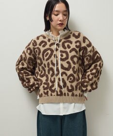 Green Parks ・ｆｕｒｒｙ　ｒａｔｅ　レオパードジャカードニット