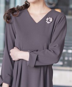 Tiaclasse 【洗える】ハイストレッチジョーゼットワンピース