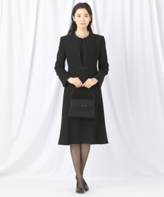 自由区 FORMAL 【ウォッシャブル対応】ドビーボーダーリボン ジャケット+ワンピース