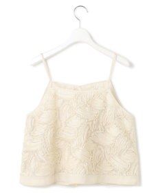 23区 L 【好評につき追加生産/洗える】リボンエンブロイダリー キャミソール