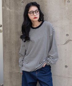 WEGO ワイドスリーブボーダーT（長袖）