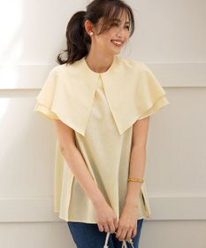 組曲 L サッカーストレッチ 襟付きブラウス