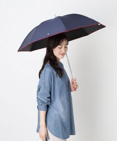 MOONBAT 【WEB限定/遮光率100%/遮熱/UV】POLO RALPH LAUREN（ポロ ラルフローレン）晴雨兼用日傘 無地 オーバーロック刺繍 長傘