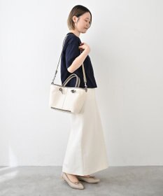 Hekhèr Le Style de Vie 【日本製 / 2WAY】コットンキャンバス×シュリンクレザー ノットハンドバッグ medium