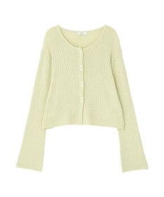 earth music&ecology 【予約】リブクロップドカーディガン