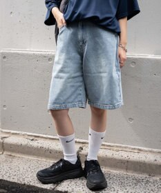 WEGO 【新色追加】ヴィンテージウォッシュデニムハーフパンツ