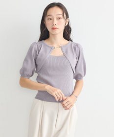 earth music&ecology ビット付きニットプルオーバー