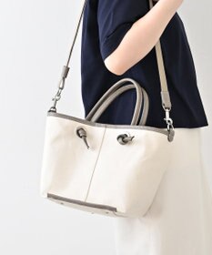 Hekhèr Le Style de Vie 【日本製 / 2WAY】コットンキャンバス×シュリンクレザー ノットハンドバッグ medium