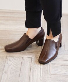 Pointer 日本製 滑り止めスクエアトゥサイドゴムパンプス