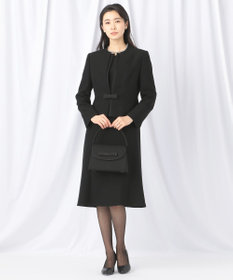 自由区 FORMAL 【ウォッシャブル対応】ドビーボーダーリボン ジャケット+ワンピース