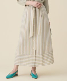 自由区 L ビスコースナイロンドビーストライプ スカート