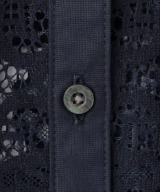 J.PRESS LADIES 【洗える】モザイクレース ハーフスリーブ ブラウス