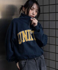 WEGO グラフィックハーフジップスウェット