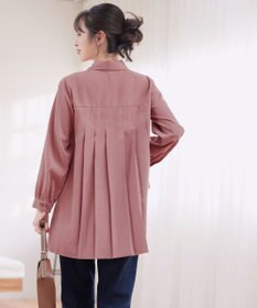 Tiaclasse 【洗える】ピーチスキンプリーツシャツチュニック