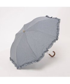 UNBILLION カシュネ cachenez / シャンブレーフリルトップレス2段折りたたみ傘
