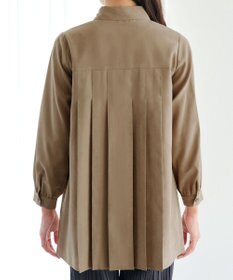 Tiaclasse L ピーチスキンプリーツシャツチュニック