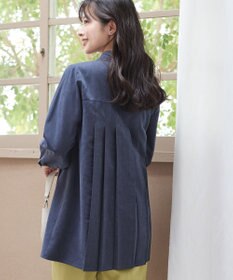 Tiaclasse L ピーチスキンプリーツシャツチュニック