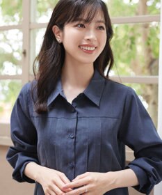 Tiaclasse L 【洗える】ピーチスキンプリーツシャツチュニック