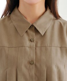 Tiaclasse L ピーチスキンプリーツシャツチュニック