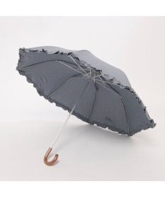 UNBILLION カシュネ cachenez / シャンブレーフリルトップレス2段折りたたみ傘