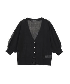 YECCA VECCA シアーニットVネックカーディガン