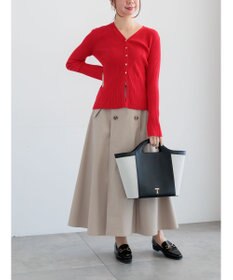 Te chichi リブVネックカーディガン