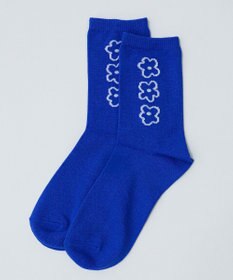 WEGO 手書き風3連フラワーソックス