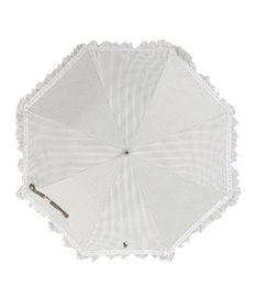 MOONBAT 【遮光/晴雨兼用日傘】POLO RALPH LAUREN（ポロラルフローレン）折りたたみ日傘 ストライプフリル 遮熱 遮光 UV