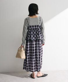 Green Parks ペプラムチェックキャミワンピース